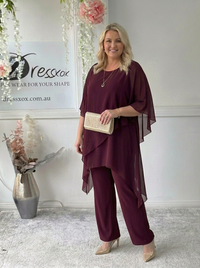 Cara Burgundy Elegant Jumpsuit