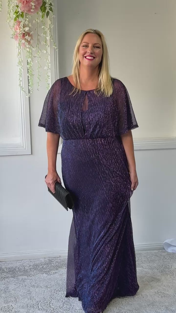 Reagan Purple Shimmer Evening Gown