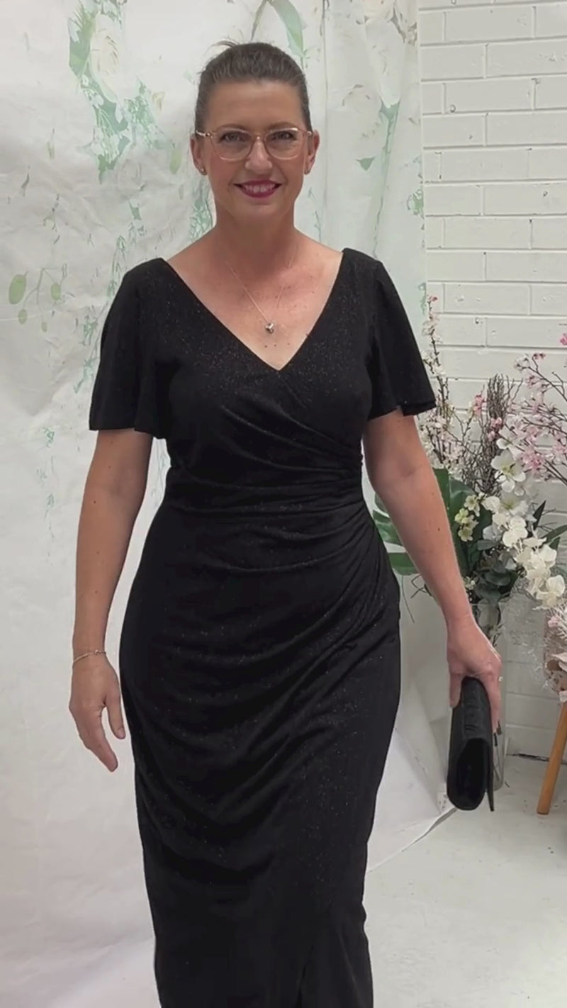 Honey Black Glitter Gown