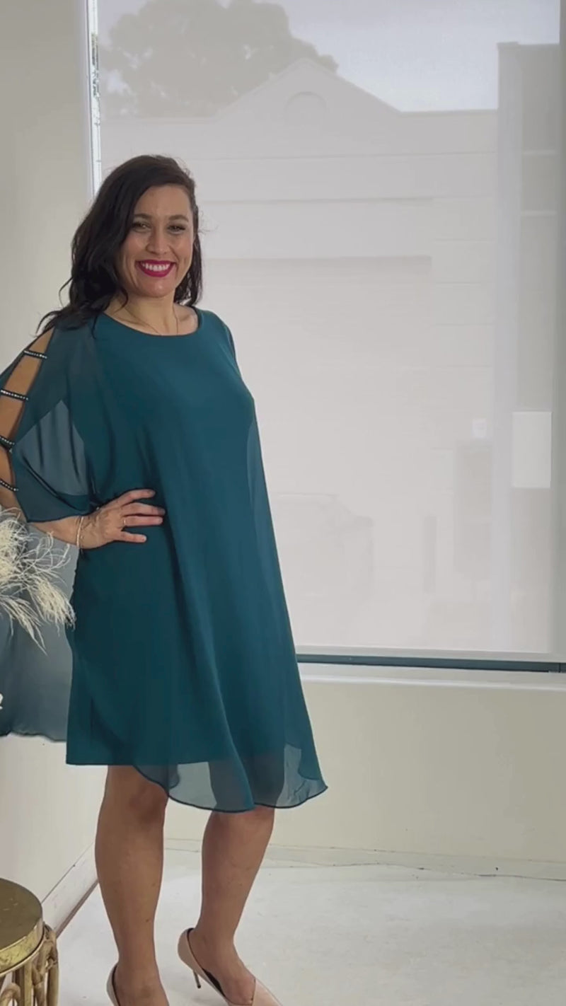 Una Teal Evening Dress