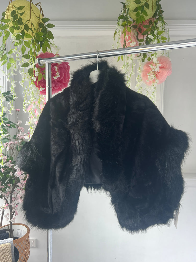Zabel Faux Fur Shawl Cape