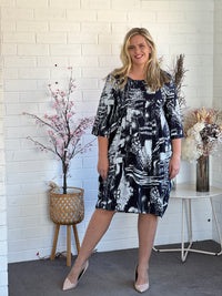 Bailee Navy Abstract Dress