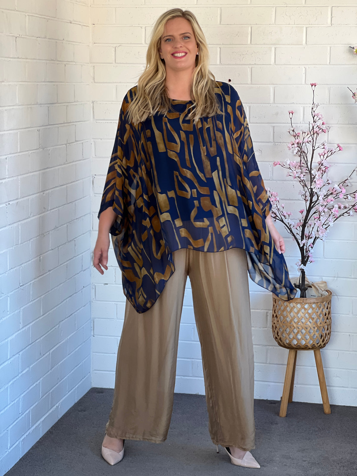 Brax Gold Geometrics Silk Top