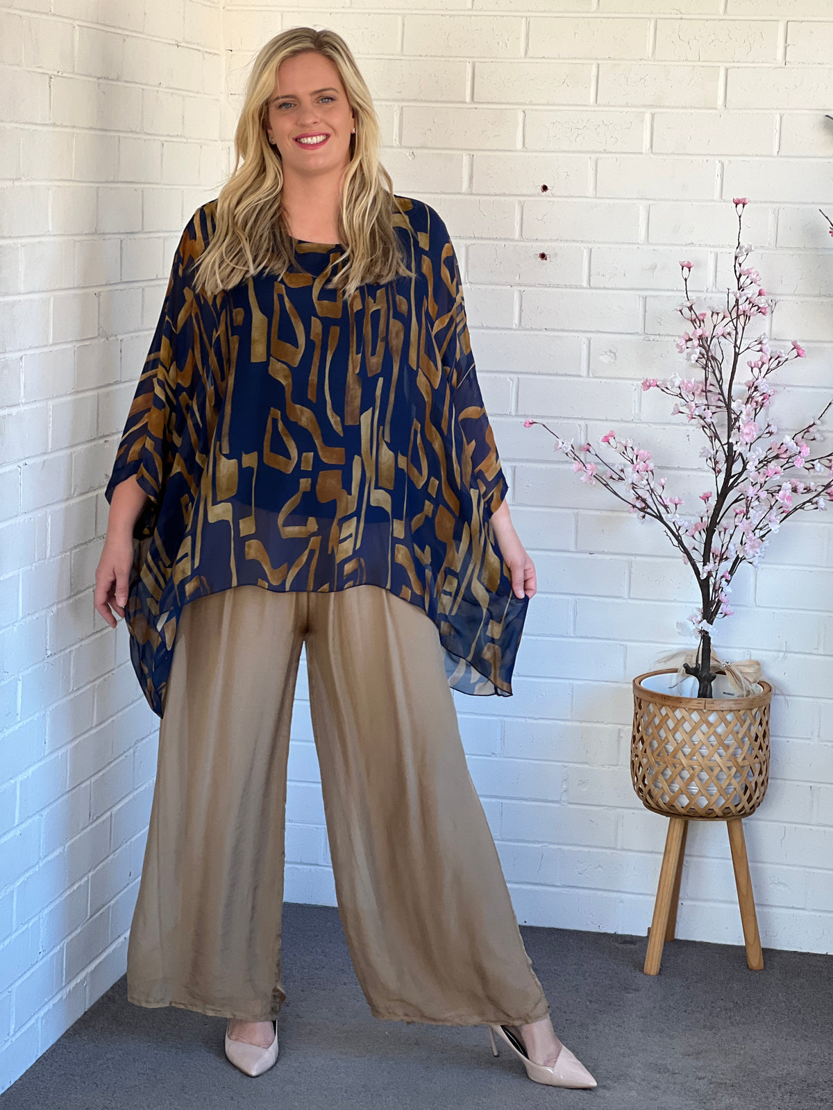 Brax Gold Geometrics Silk Top