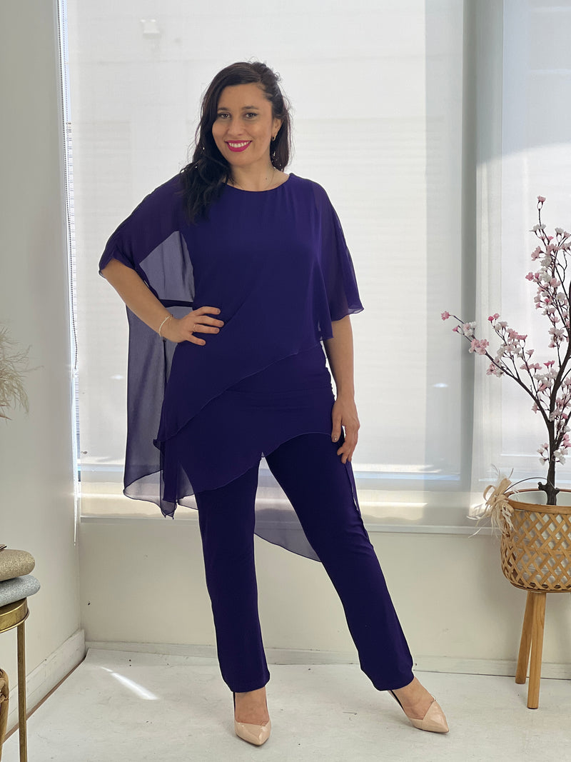 Cara Purple Elegant Jumpsuit