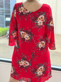 Cecilia Red Blossom Dress