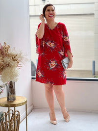 Cecilia Red Blossom Dress