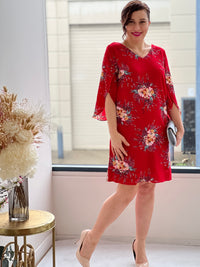 Cecilia Red Blossom Dress