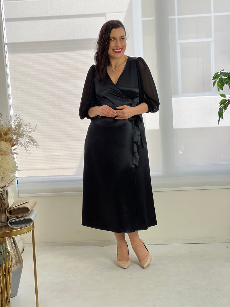 Charlie Black Evening Wrap Dress