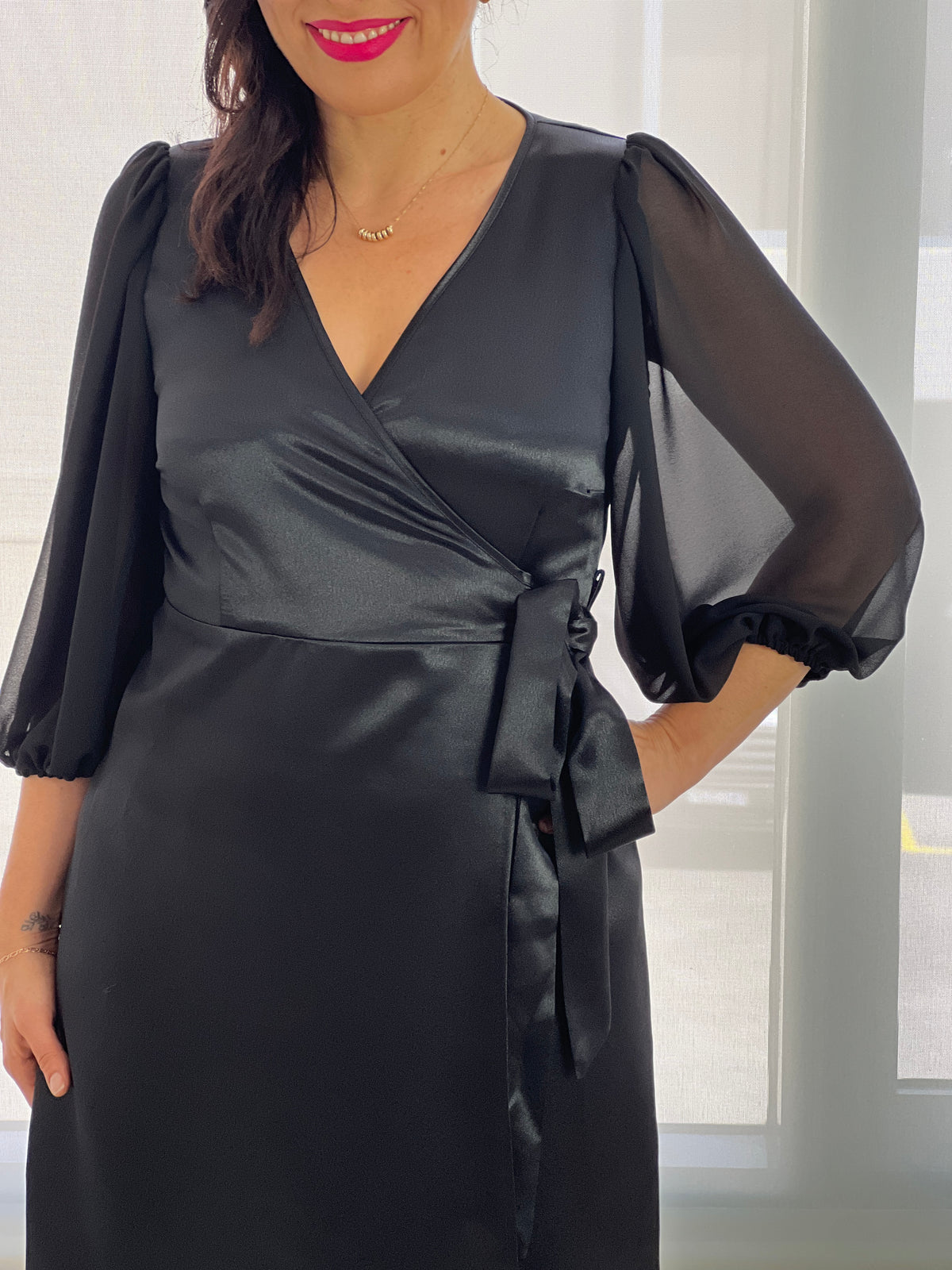 Charlie Black Evening Wrap Dress