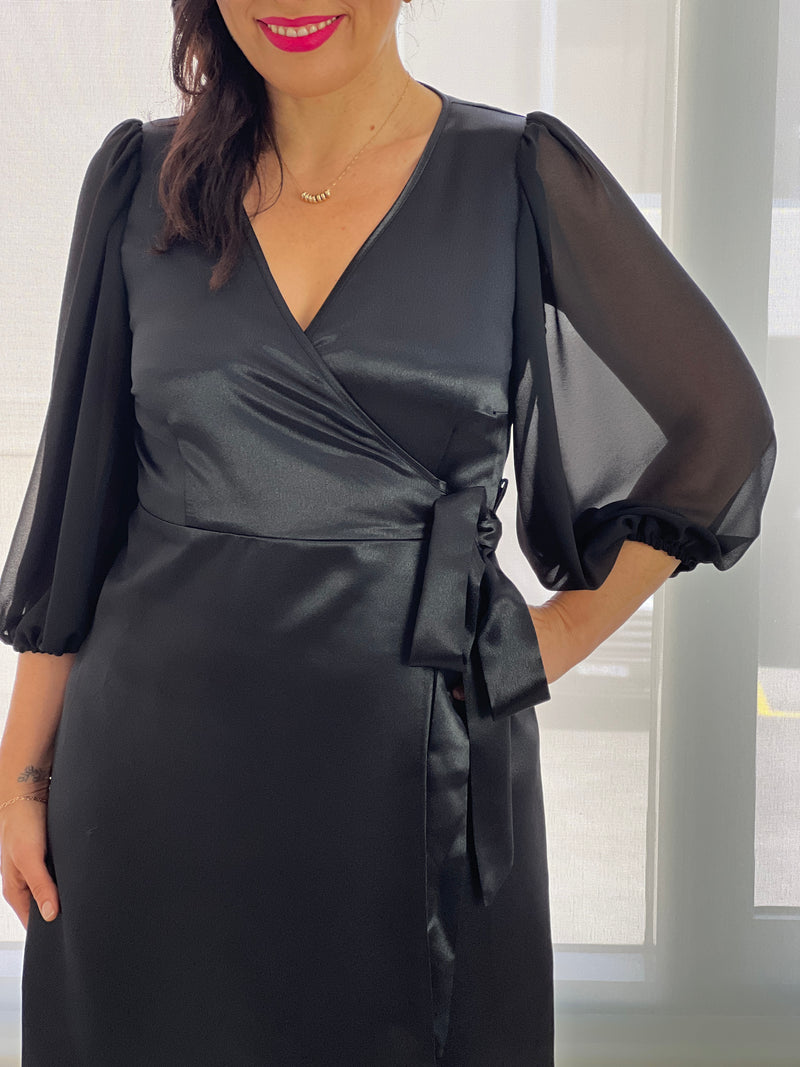 Charlie Black Evening Wrap Dress