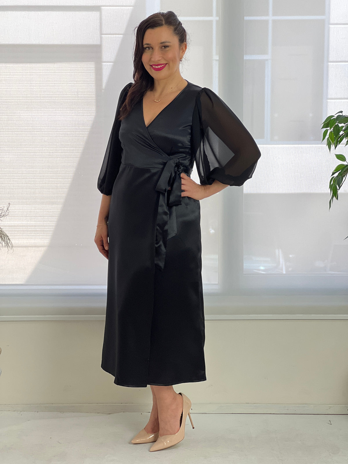 Charlie Black Evening Wrap Dress