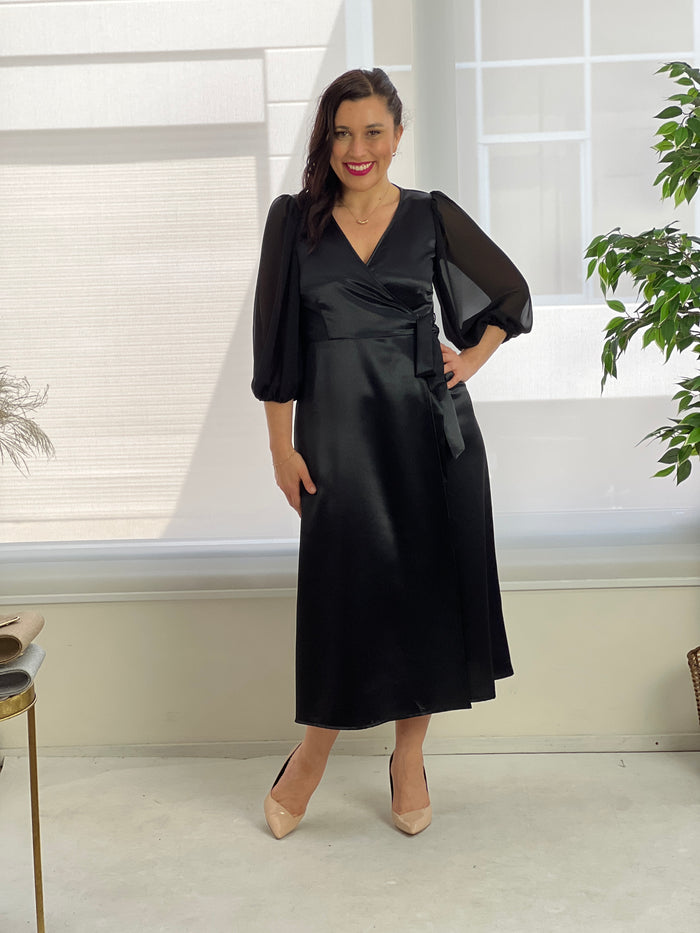 Charlie Black Evening Wrap Dress