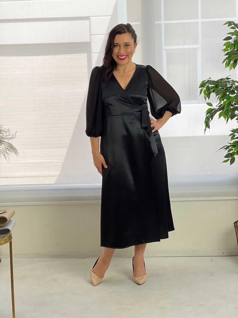 Charlie Black Evening Wrap Dress