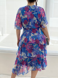 Clara Blue Blossom Silk Dress