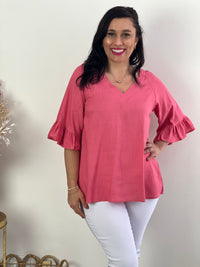 Dante Rose Linen Top