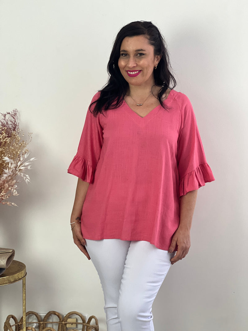 Dante Rose Linen Top