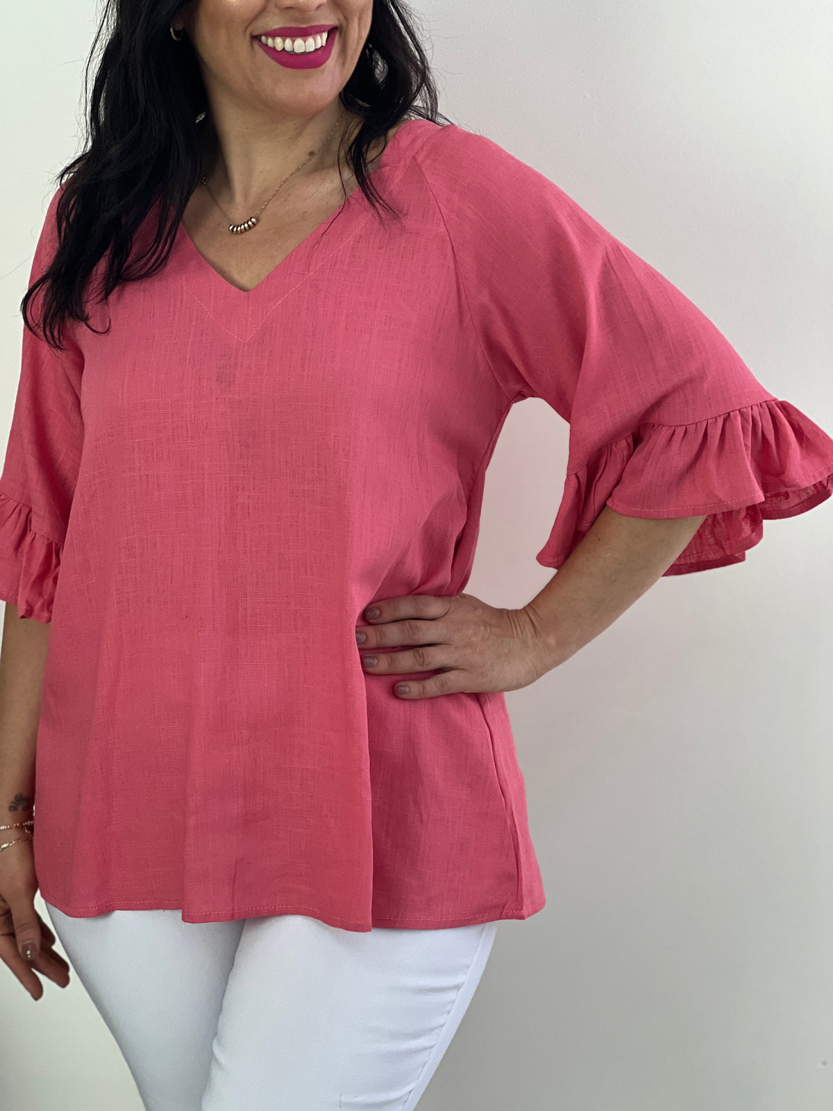 Dante Rose Linen Top