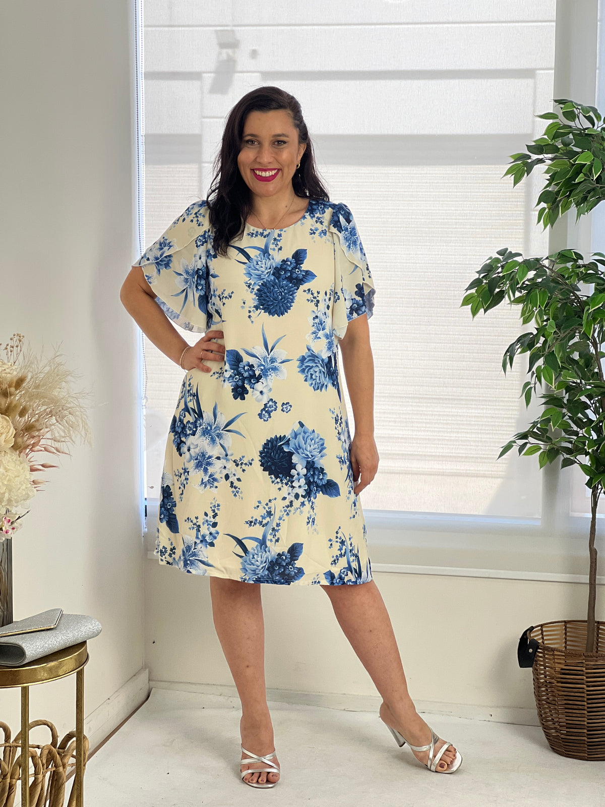 Darby Blue Floral Event Dress