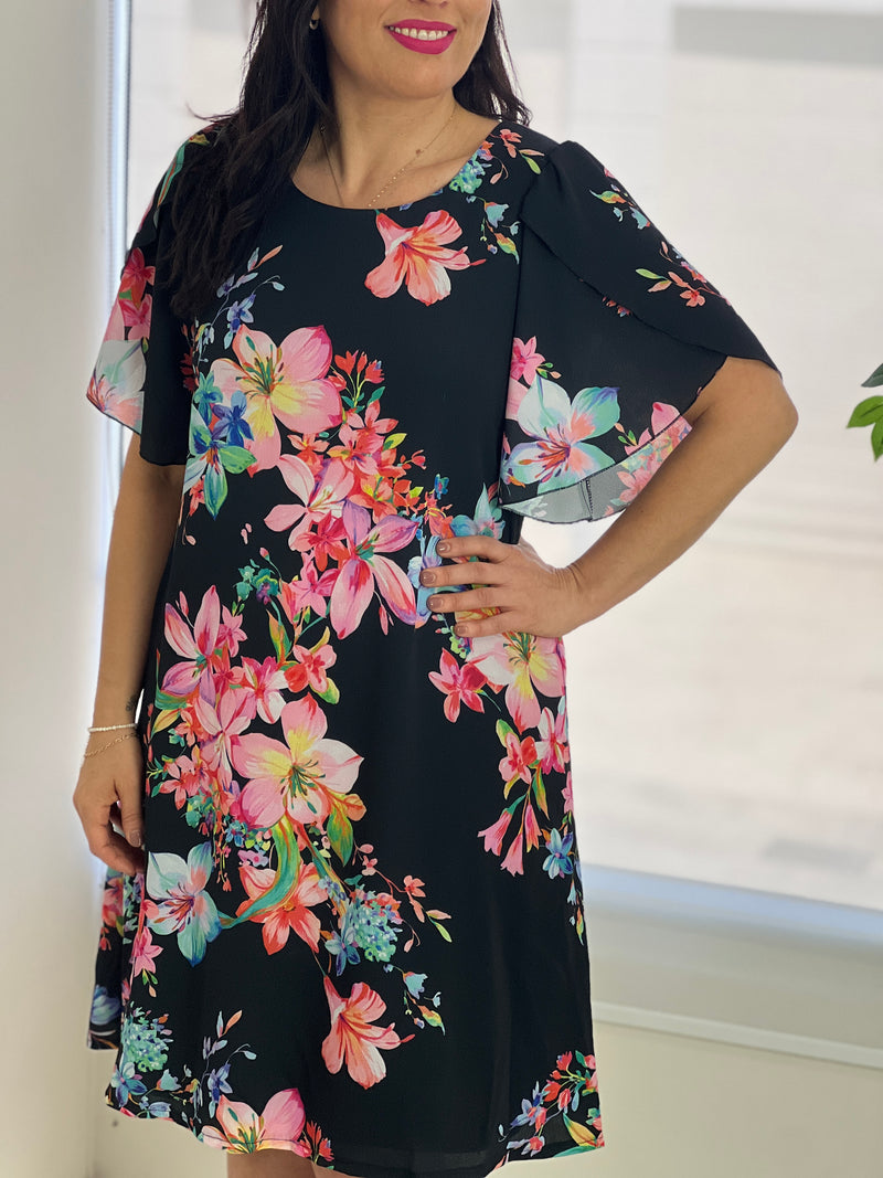 Darby Black Blooming Event Dress