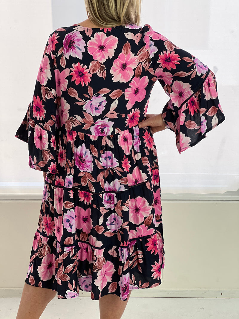 Fara Pink Floral Dress