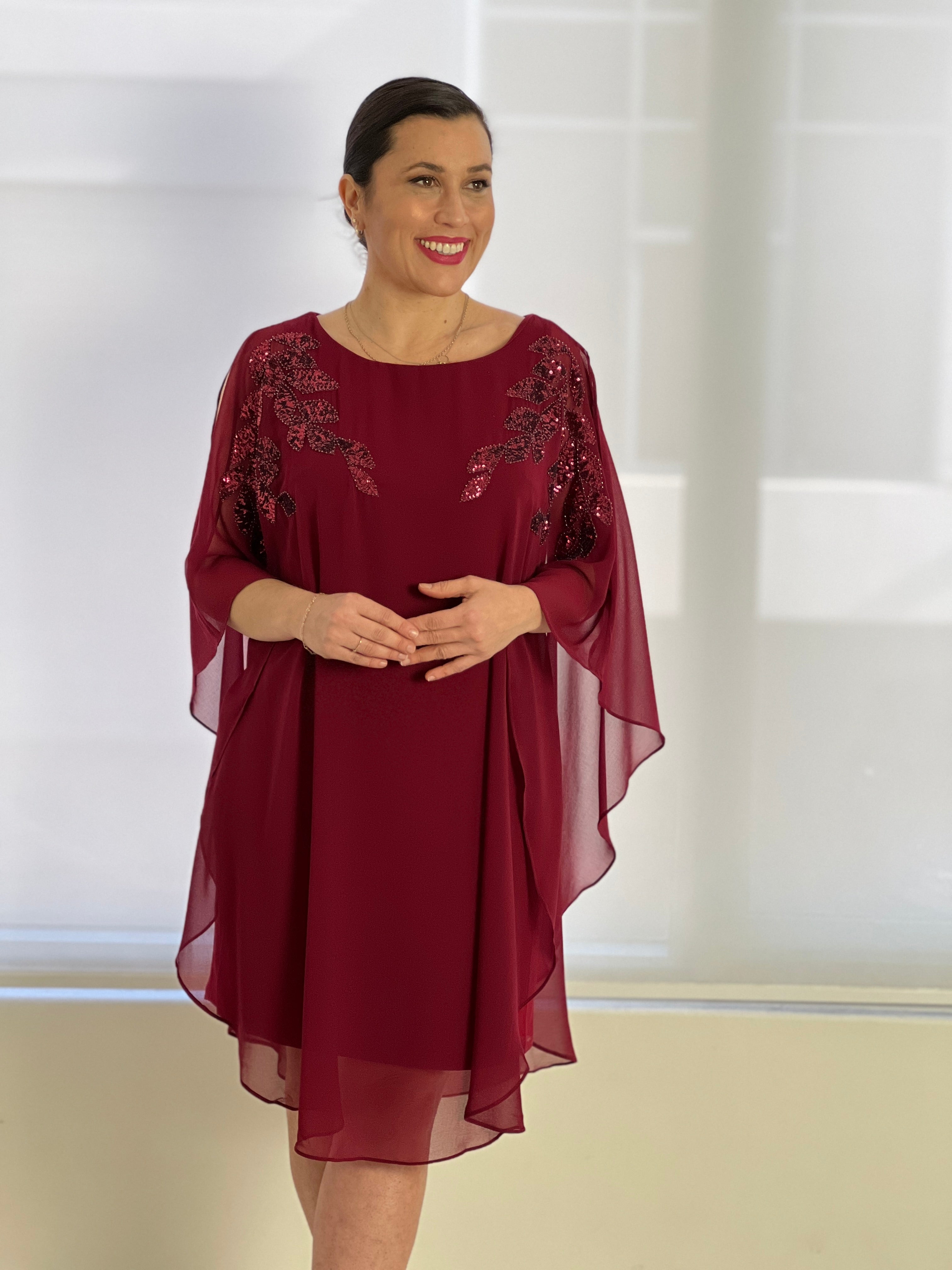 Harlow Burgundy Evening Dress