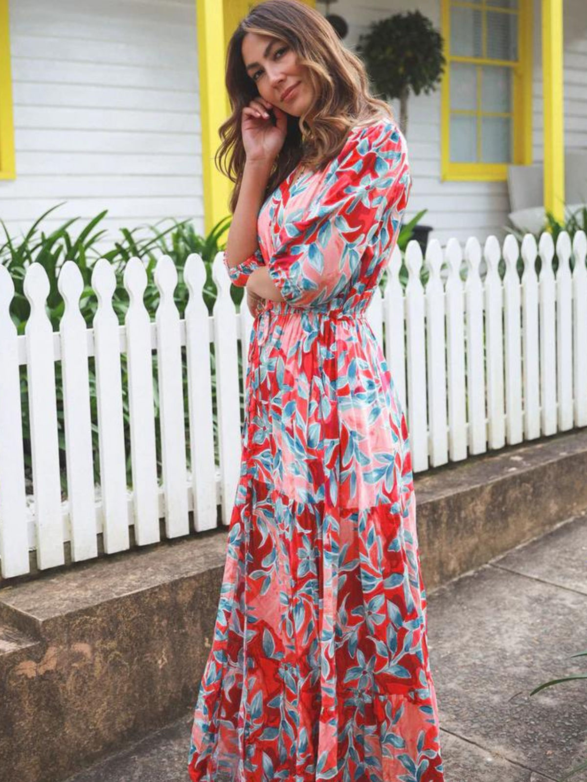 Faro Red Floral Dress