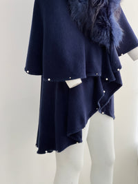 Omnia Navy Shawl Cardigan