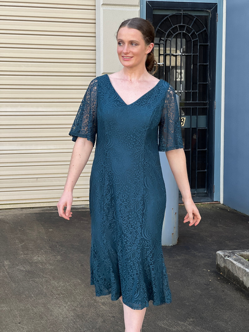 Nilma Emerald Lace Dress