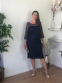 Miss Anne DRESSES Lucy Navy Sequin Dress