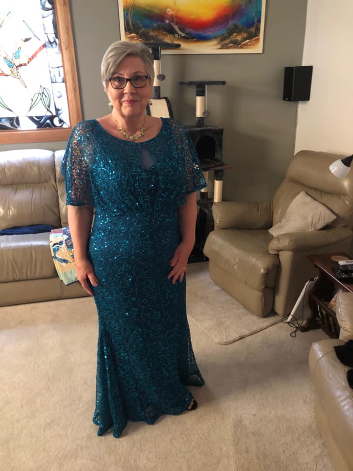 Payton Teal Sequin Evening Gown