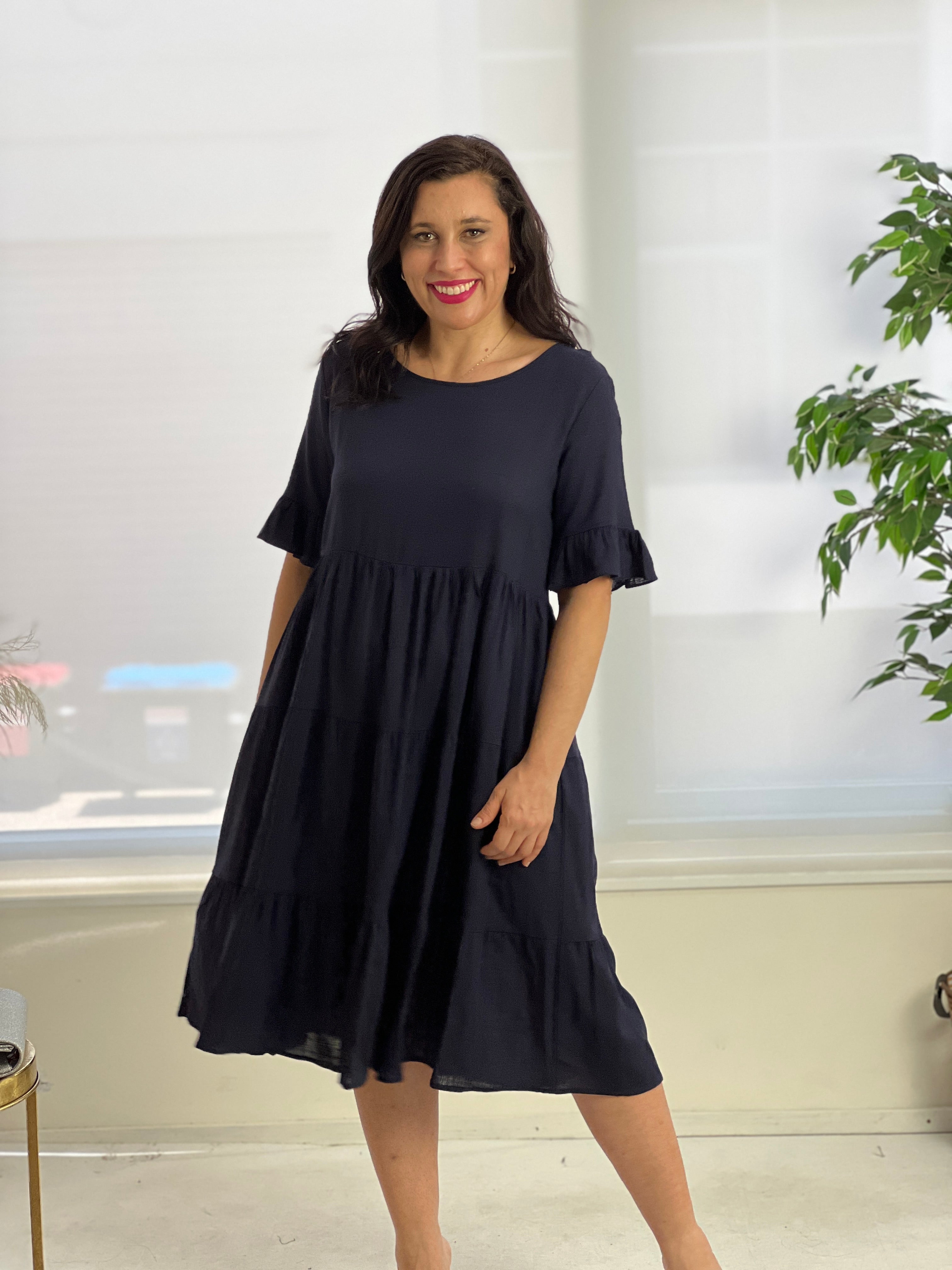 Kane Midnight Linen Dress