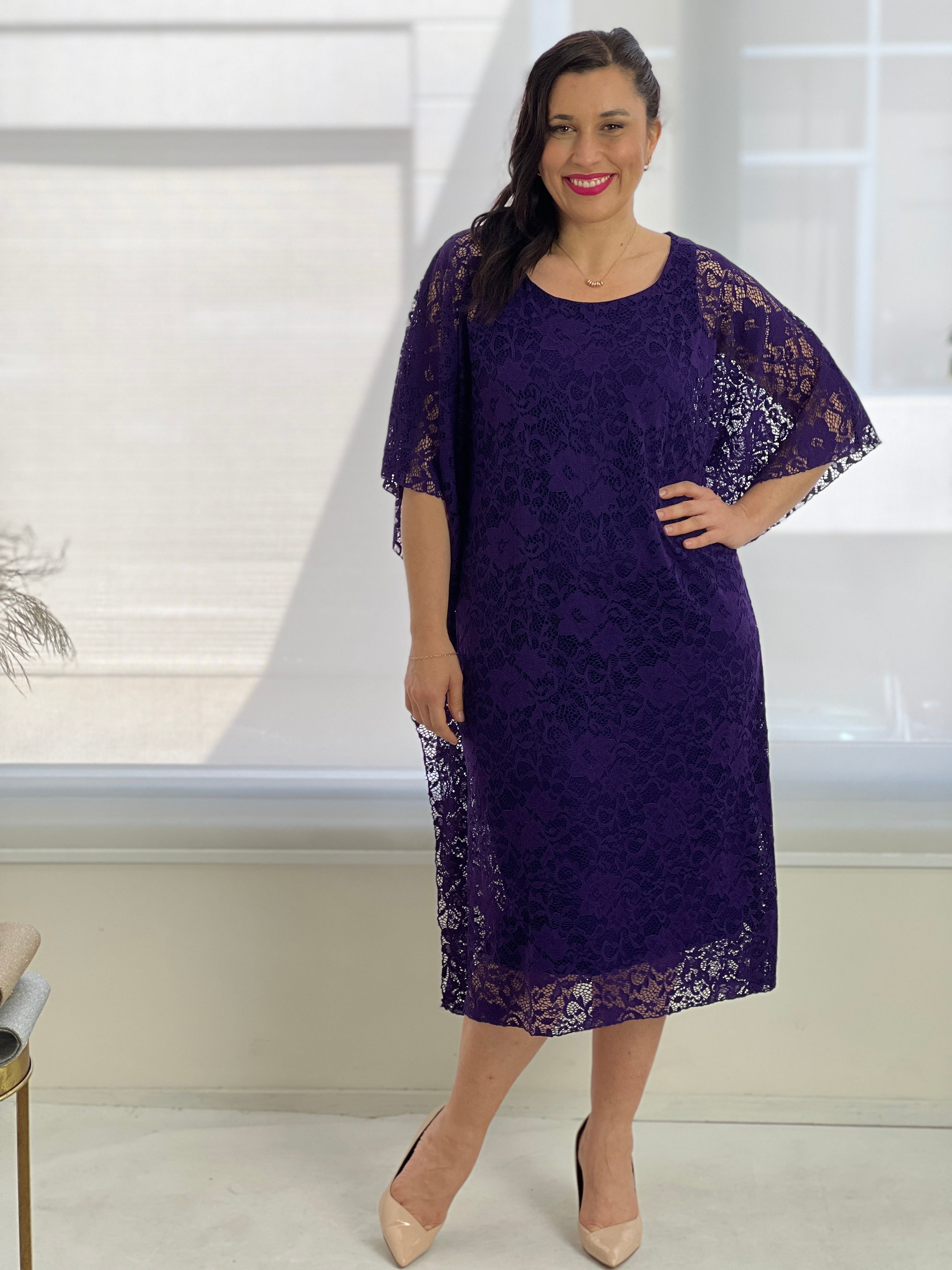 Casual purple dress plus on sale size