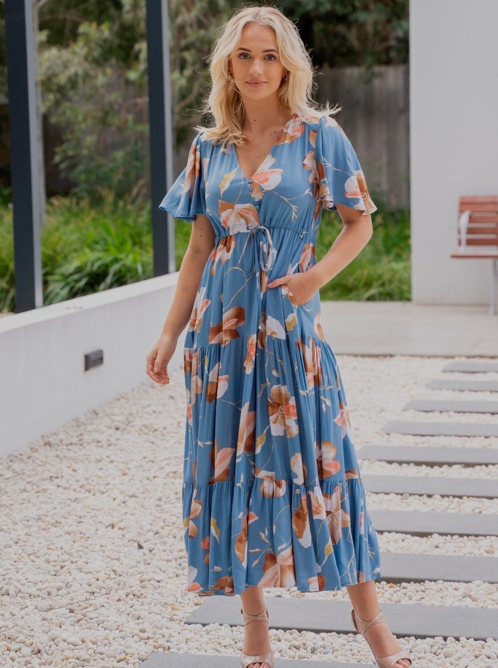 Omari Blue Floral Dress