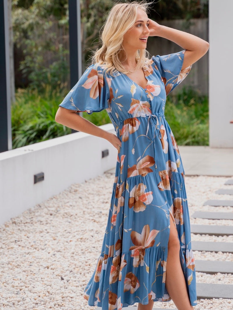 Omari Blue Floral Dress