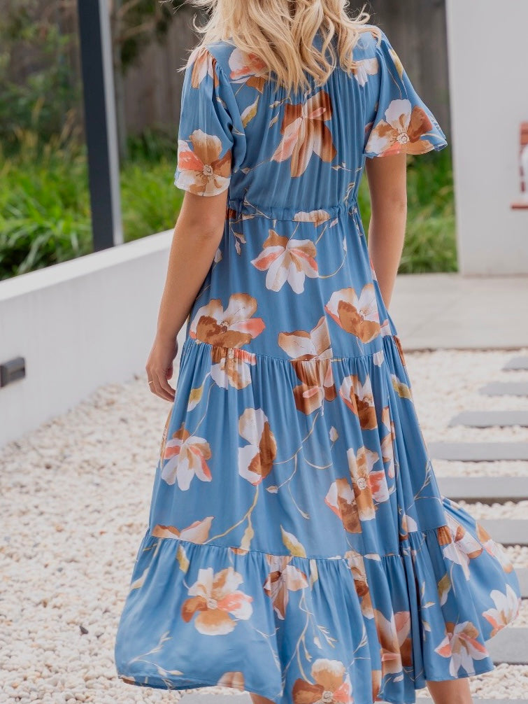Omari Blue Floral Dress