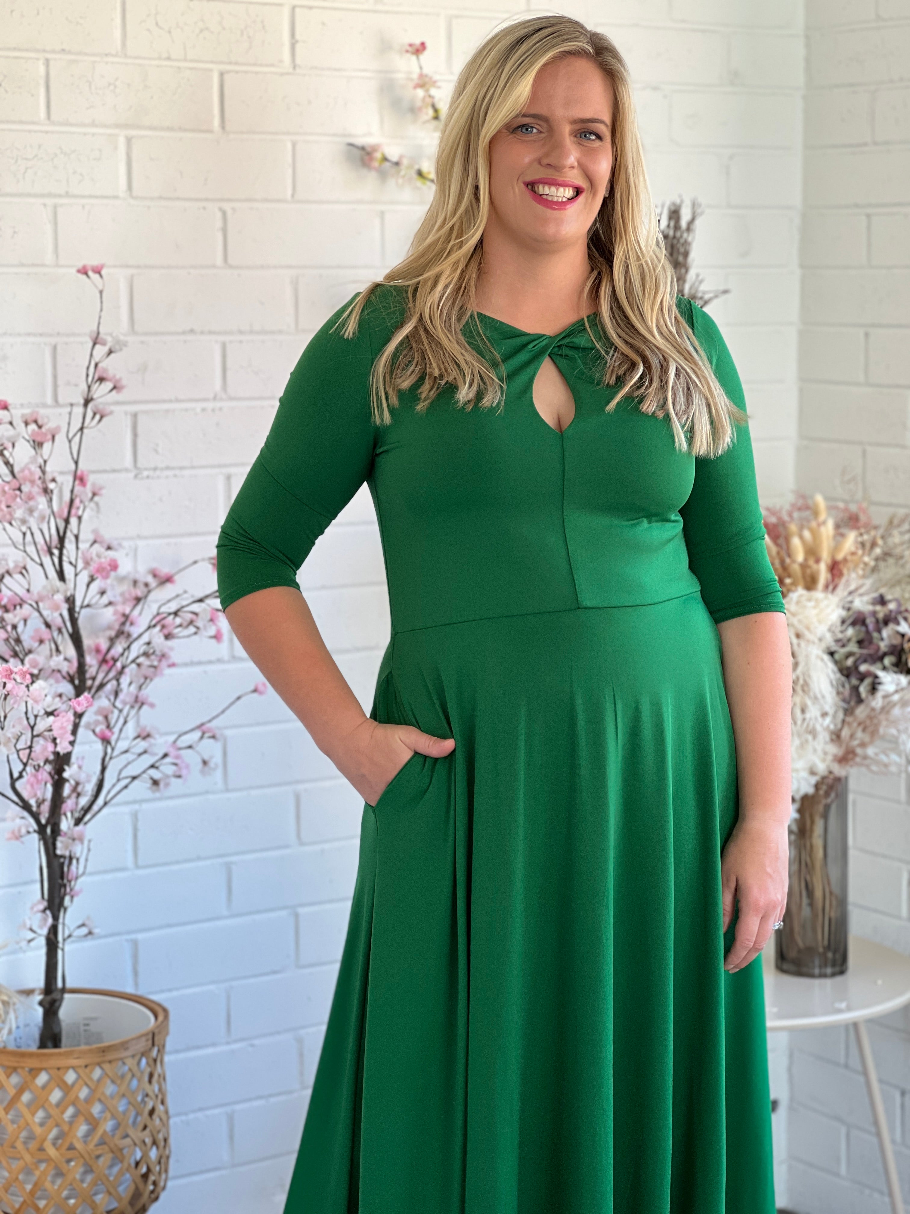 Green dress sale size 20