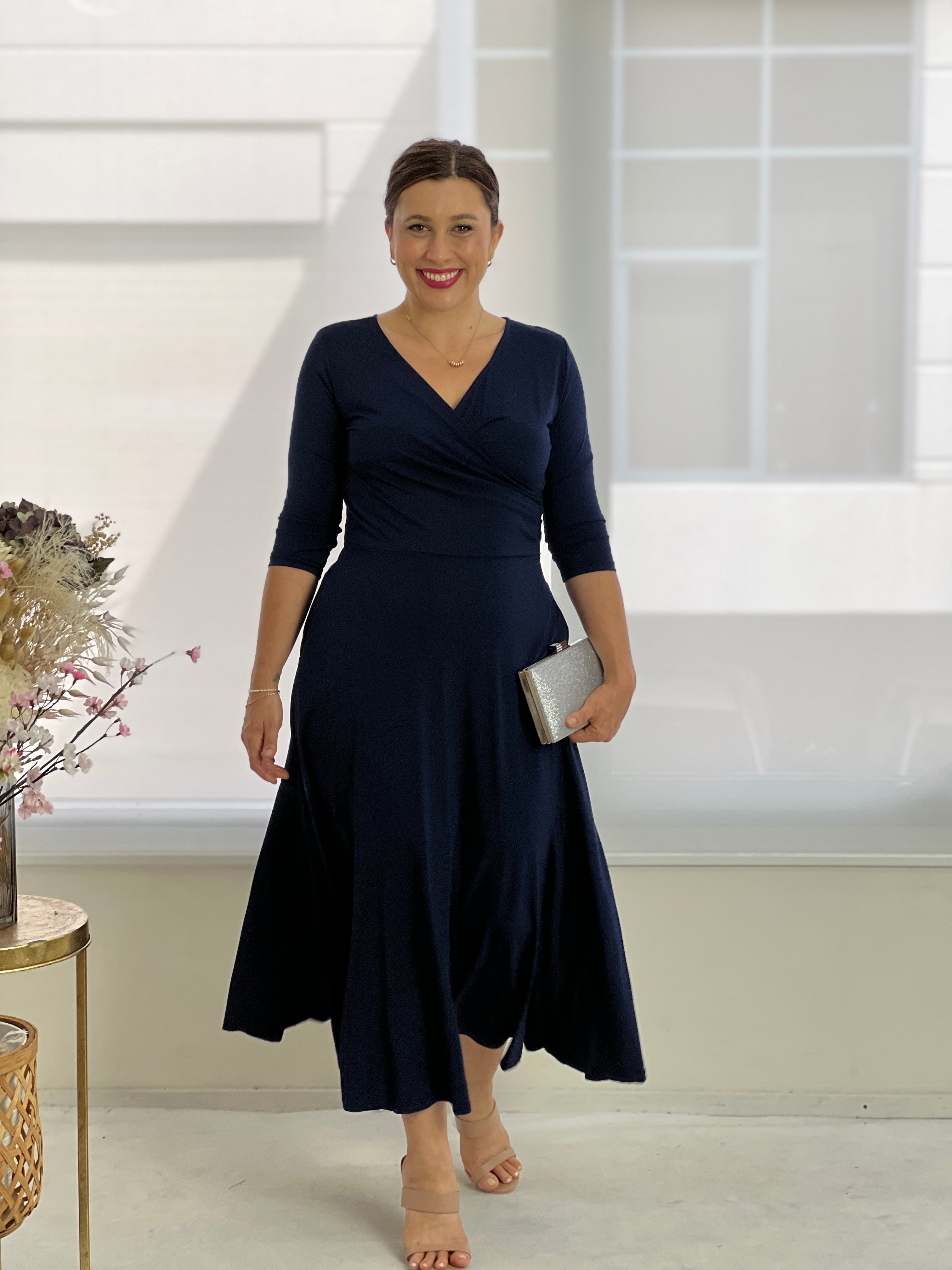 Navy clearance jersey dress