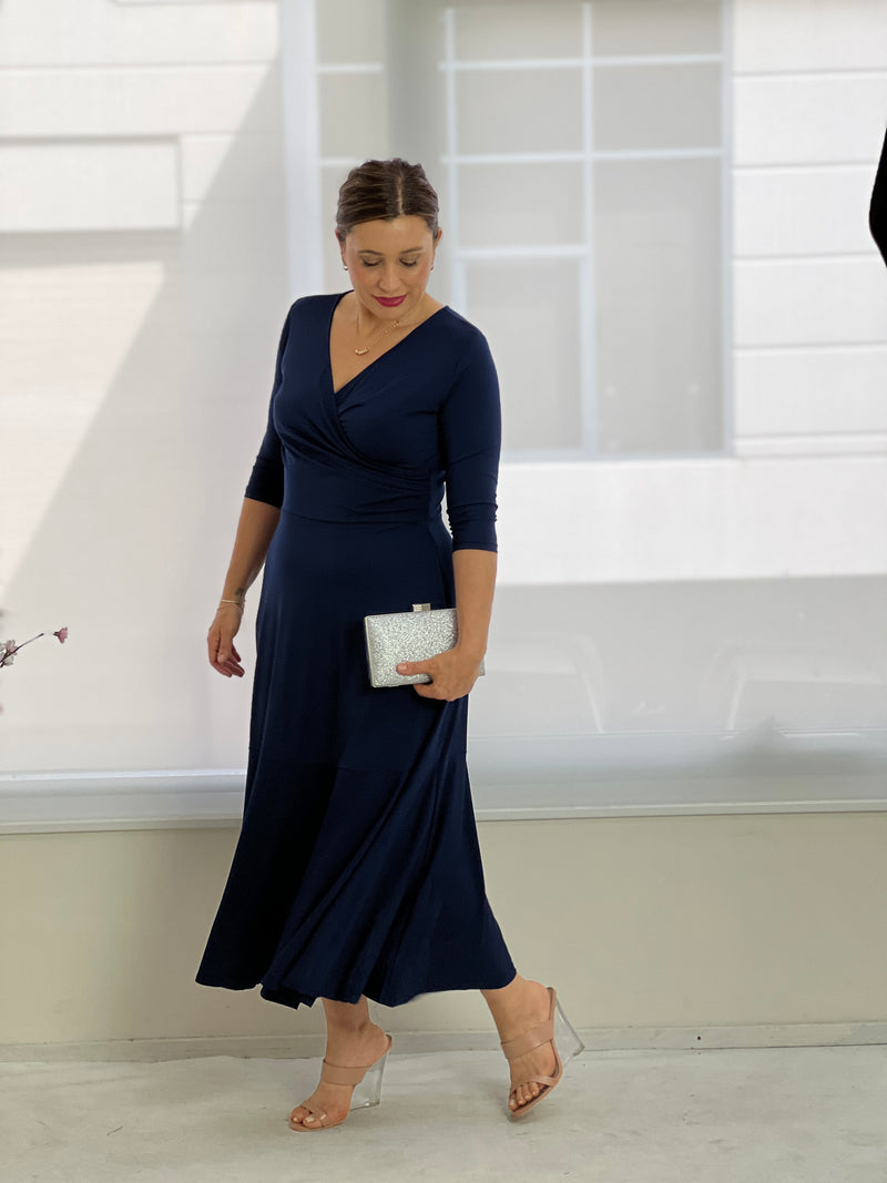 Tiaro Navy Jersey Dress