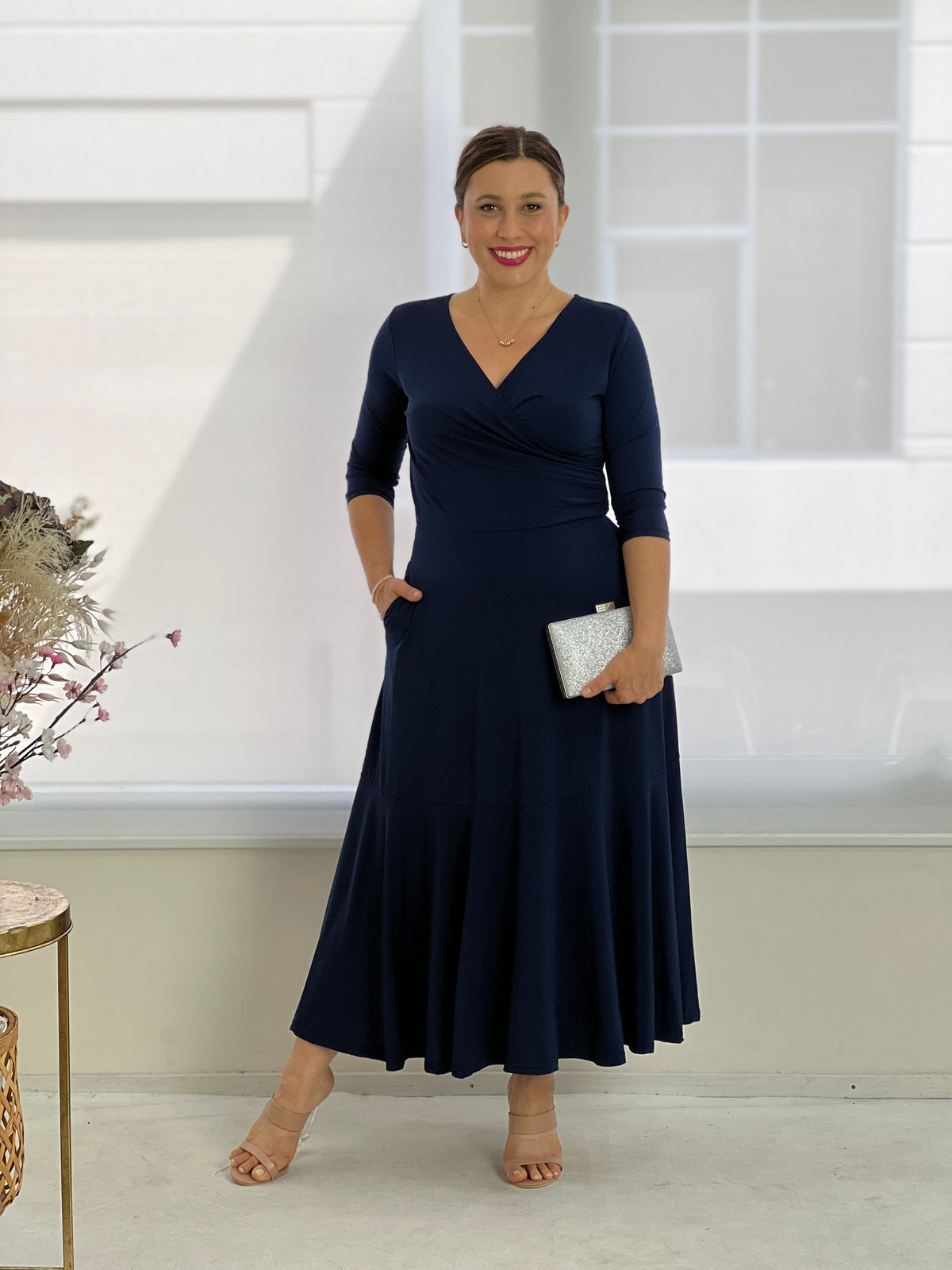 Tiaro Navy Jersey Dress