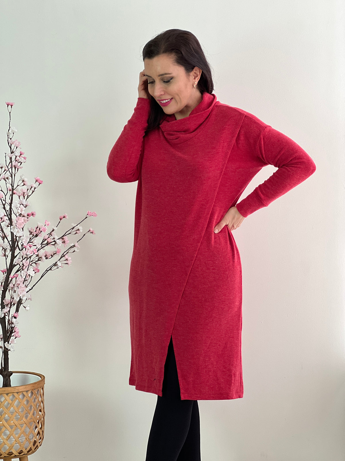 Whitney Red Knit Dress