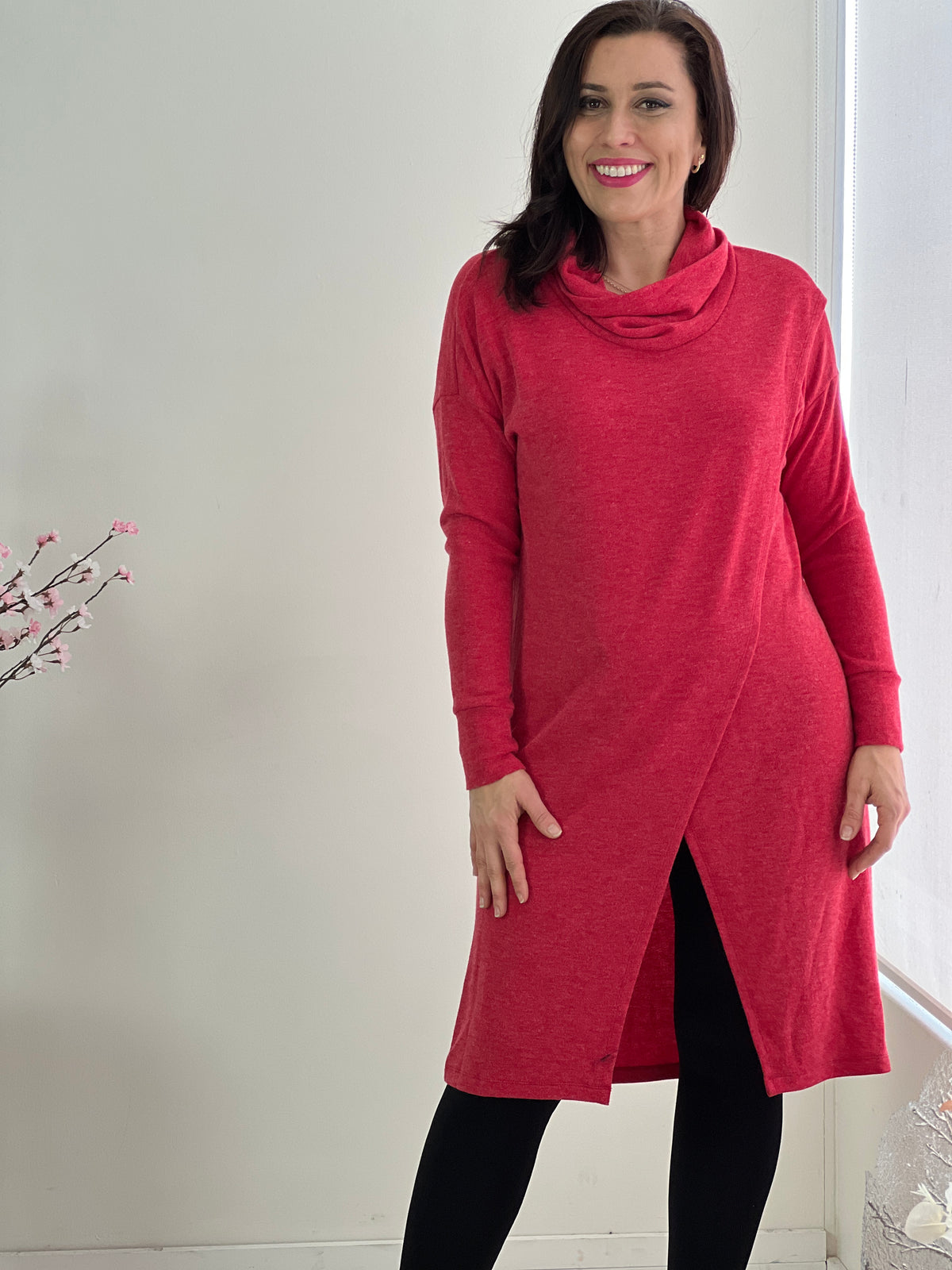 Whitney Red Knit Dress