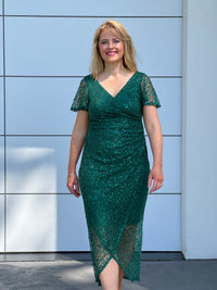 Alana Emerald Sequin Gown