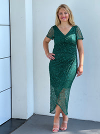 Alana Emerald Sequin Gown