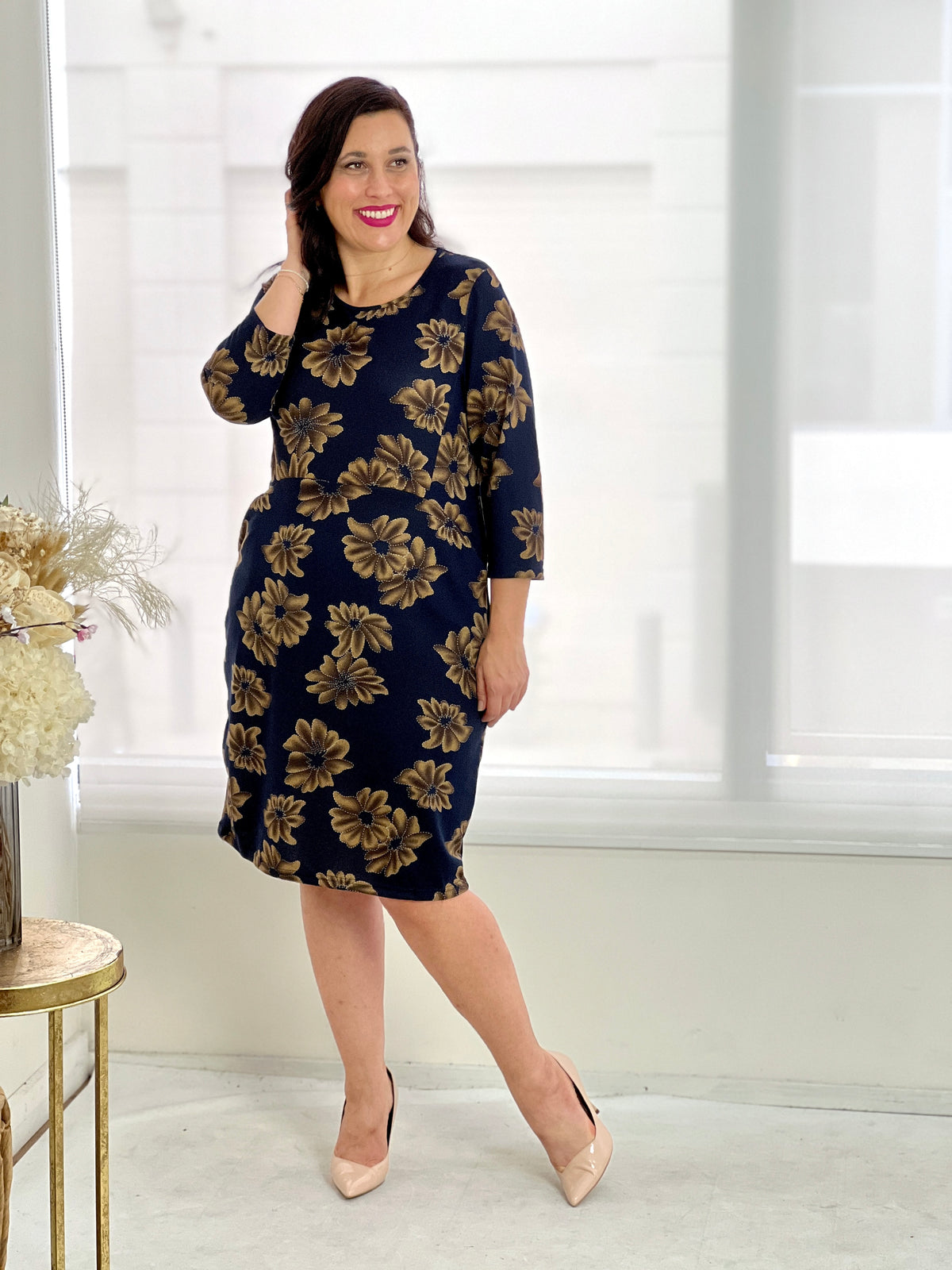 Amren Navy Knit Dress