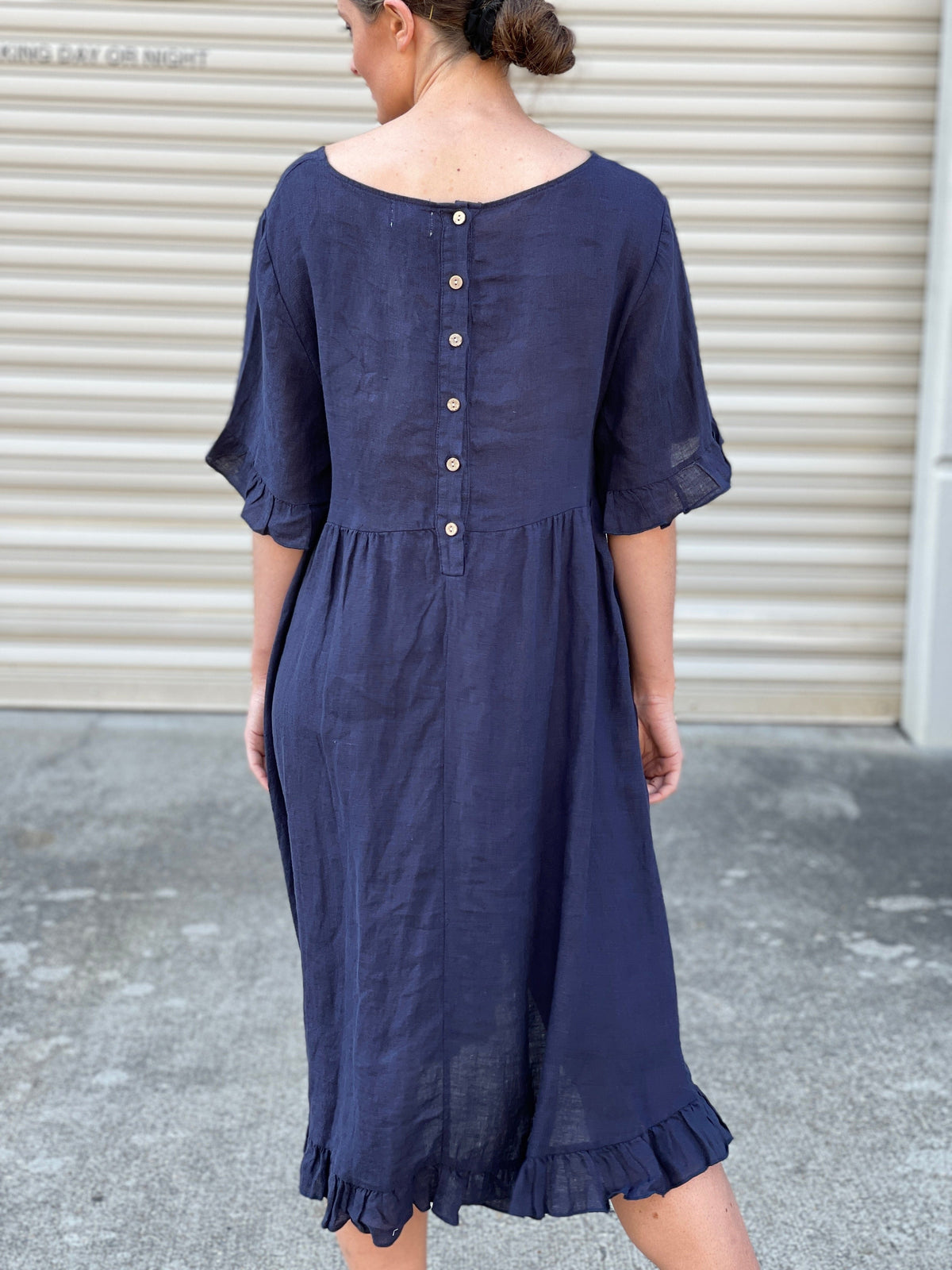Quade Navy Linen Dress Dressxox Quade Navy Linen Dress Dressxox