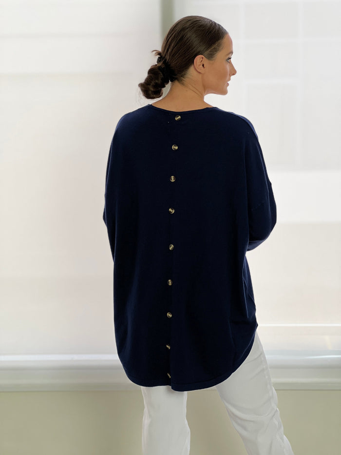Cali & Co Separates Felix Navy Knit Tunic