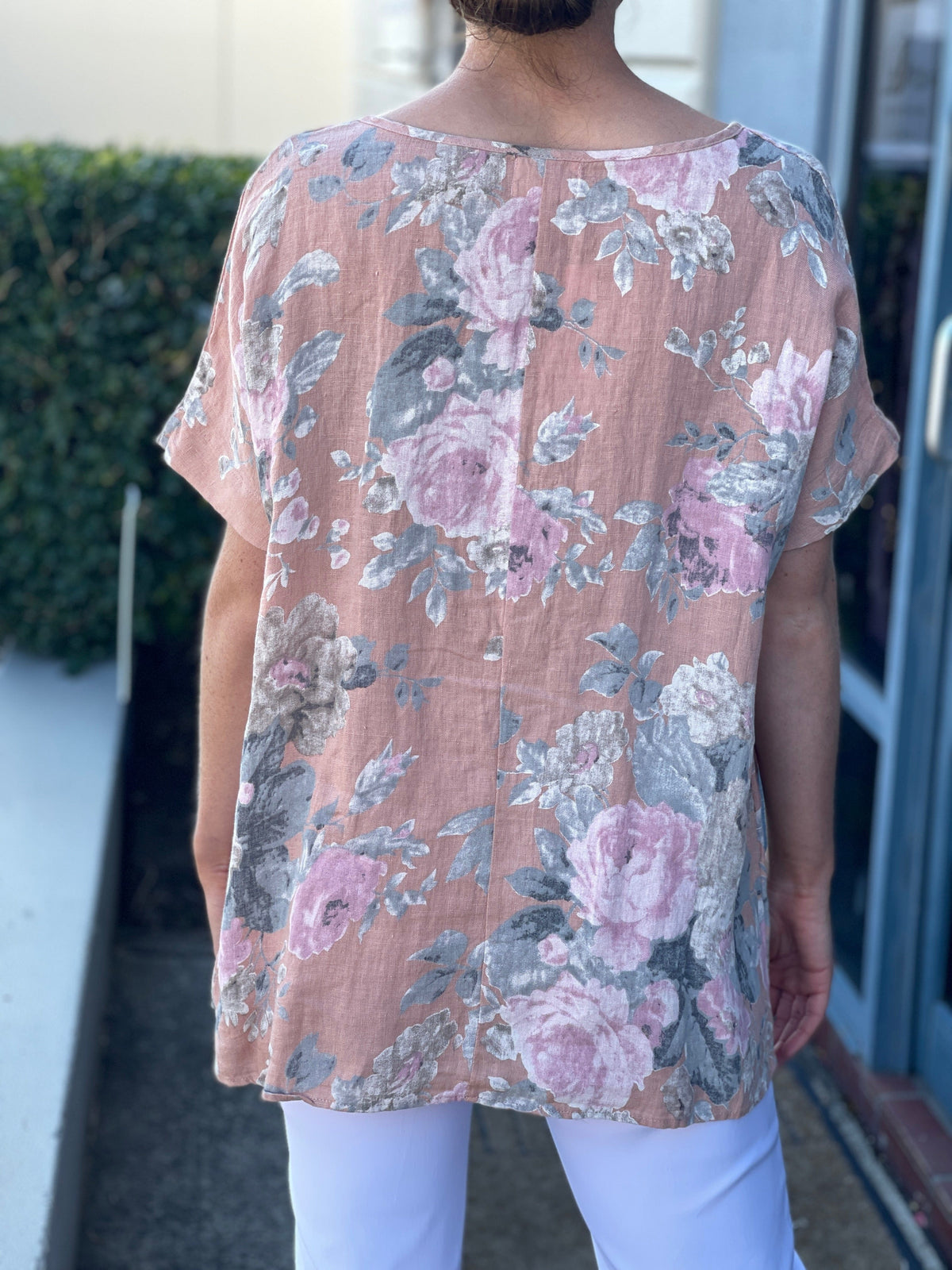 Cali & Co Separates Larissa Blush Linen Top