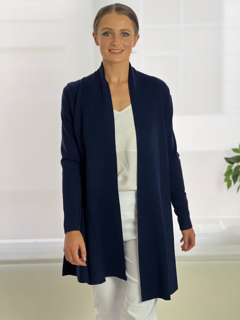 Cali & Co Separates Leo Navy Knit Cardigan