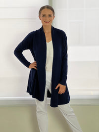 Cali & Co Separates Leo Navy Knit Cardigan